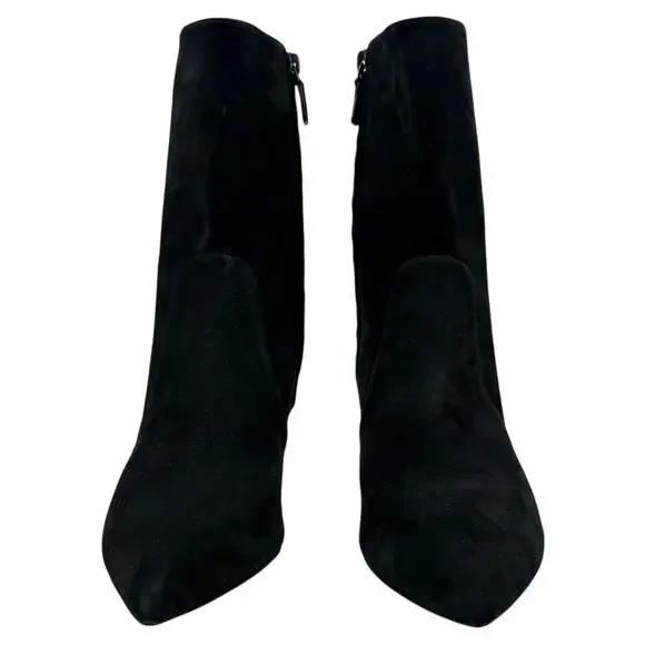 Stuart Weitzman Renegade Suede Block Heel Ankle Boots Black Size 11